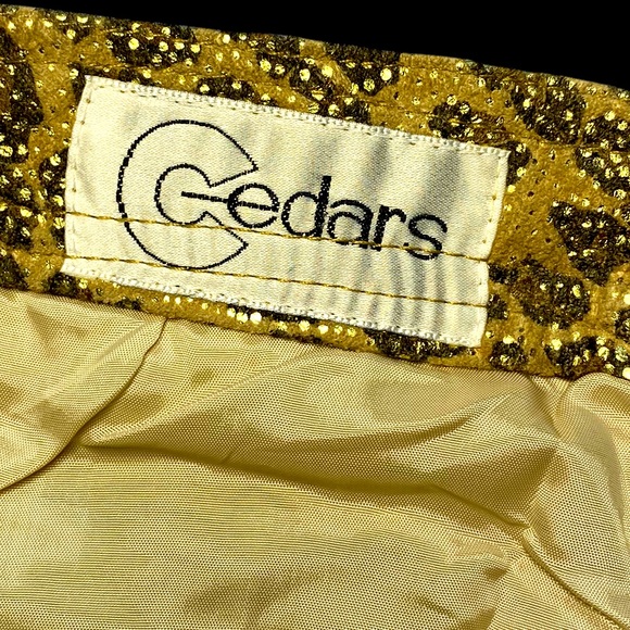 🎉HP🎉 NWT CEDARS Gold & Black Metallic Animal Print Lined Leather Pants Size 12 - Picture 3 of 16